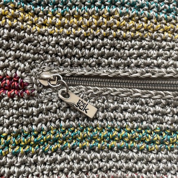 The Sak Bag Mutlicolor Stripe Woven Crochet Shoulder Bag Zip Closure Purse Bag - Picture 11 of 12